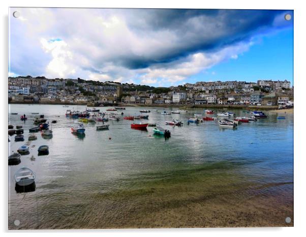 Brooding Skies Over St Ives Acrylic by Beryl Curran