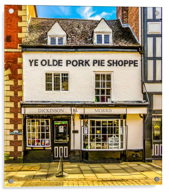 Ye Olde Pork Pie Shoppe Melton Mowbray  Acrylic by Beryl Curran