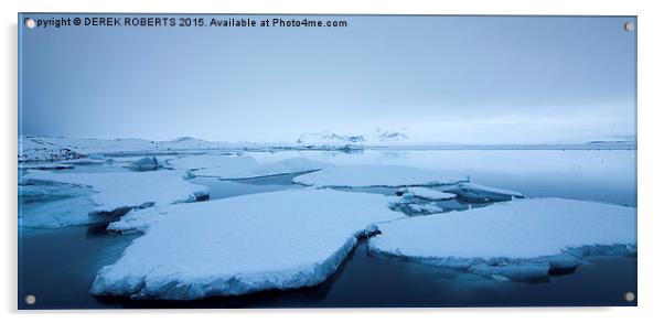  Jökulsárlón ice lagoon at dusk Acrylic by DEREK ROBERTS