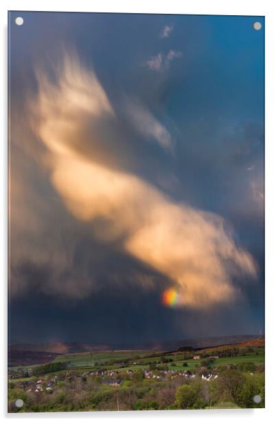 Rainbow Toe over Kinder Scout Acrylic by John Finney
