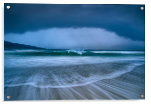 Breakers on the storm. Isle of Harris. Scotland. Acrylic by John Finney