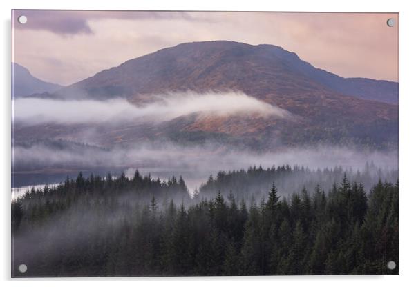Loch Tulla morning mists Acrylic by John Finney