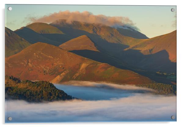 Derwent fells sunrise over inversion Acrylic by John Finney