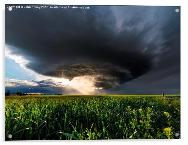  Arriba Mesocyclone storm, Colorado USA Acrylic by John Finney