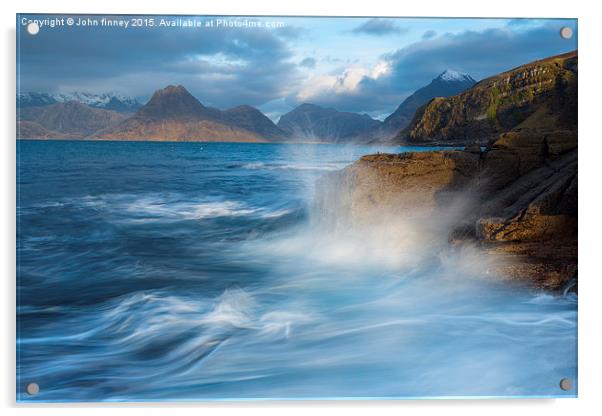  Elgol waves, Isle of Skye, Inner Hebrides of Scot Acrylic by John Finney