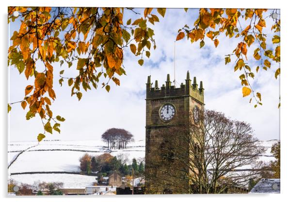 Hayfield, Derbyshire. Acrylic by John Finney