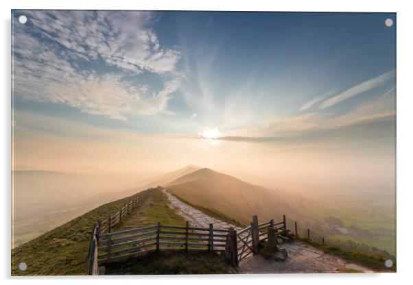 The Great Ridge sunrise. Acrylic by John Finney