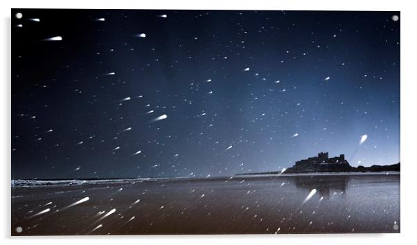 Bamburgh Snow Storm  Acrylic by John Finney