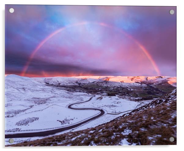 Snowbow over Edale valley Acrylic by John Finney