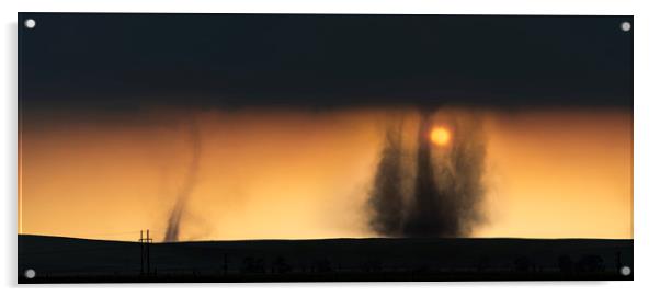Landspout sunset, Colorado Acrylic by John Finney