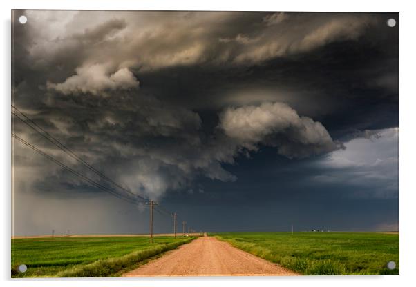 Rotating thunderstorm, Nebraska. Acrylic by John Finney