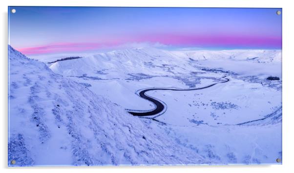Edale Valley Winter Dawn Acrylic by John Finney