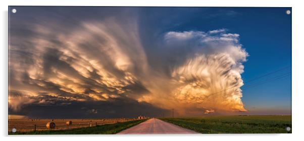 Supercell sunset spectacular  Acrylic by John Finney