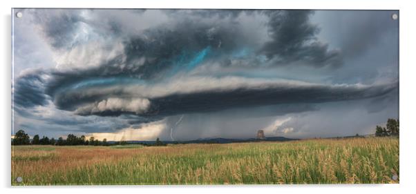 Devils Tower Supercell  Acrylic by John Finney
