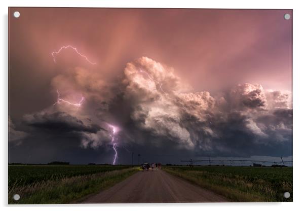 Electric storm.  Acrylic by John Finney