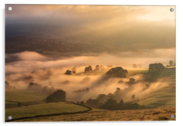 Hathersage sunrise, Derbyshire Acrylic by John Finney