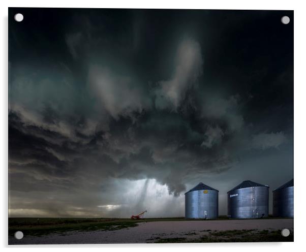 Colorado Silo Storm Acrylic by John Finney
