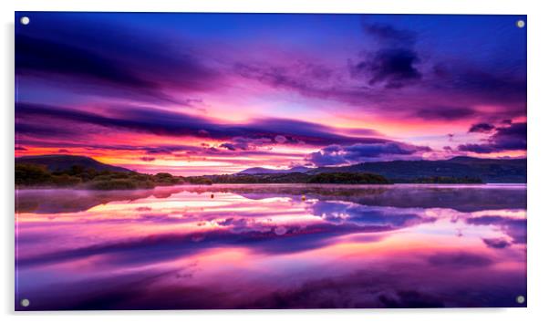 Derwent water sunrise, Lake District Acrylic by John Finney