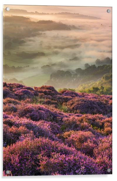 Bamford sunrise from Winhill Acrylic by John Finney