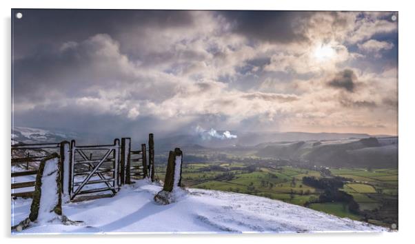 Sunlight After The Blizzard, Great Ridge & Hope Va Acrylic by John Finney
