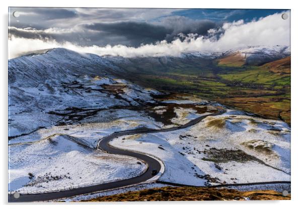 Edale Valley Winter Landscape Acrylic by John Finney