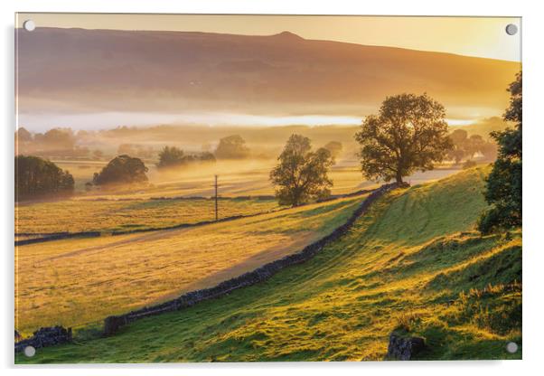 Hope Valley Summer Sunrise 2020. Peak District  Acrylic by John Finney