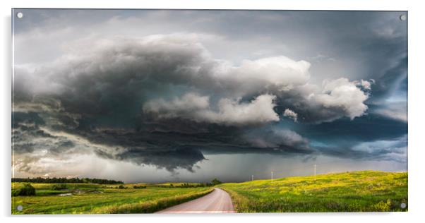 Wyoming Supercell, Tornado Alley, USA.  Acrylic by John Finney