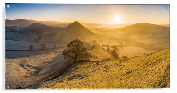 Parkhouse Hill sunrise from Chrome hill   Acrylic by John Finney