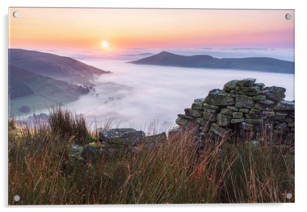 Edale Valley September sunrise  Acrylic by John Finney