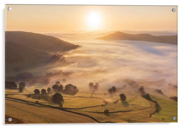 Edale Valley September sunrise  Acrylic by John Finney