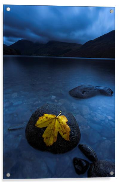 Autumn blue hour on Wastwater, Lake District Acrylic by John Finney