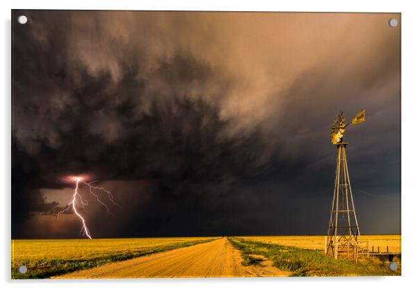 Colorado Windpump Lightning Acrylic by John Finney