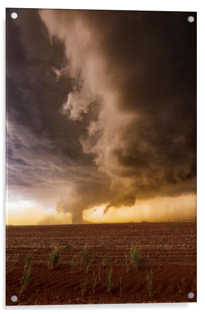 Tornado near the town of Floydada, Texas Acrylic by John Finney