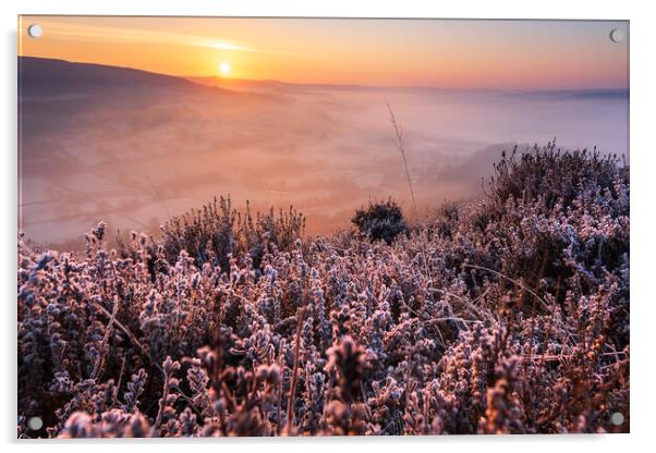 Win hill sunrise, Derbyshire Peak District Acrylic by John Finney