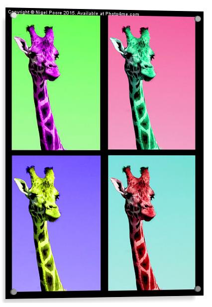 Warhol Giraffe Acrylic by Nigel Poore