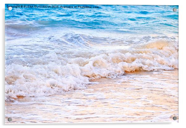 Waves breaking on tropical shore Acrylic by ELENA ELISSEEVA