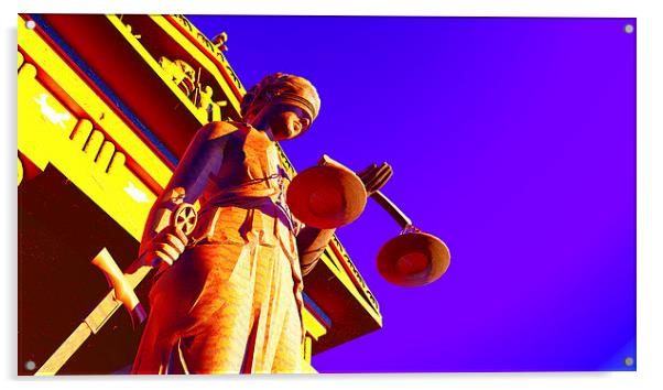 Lady Justice in court Acrylic by Dariusz Miszkiel