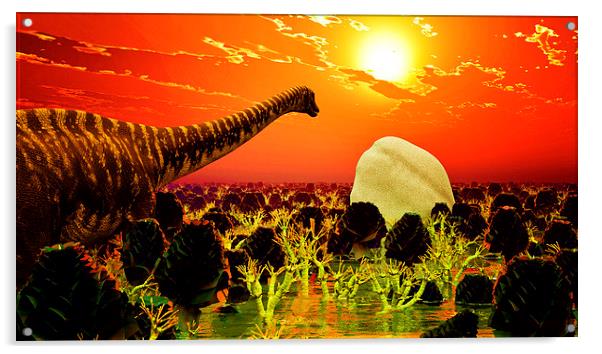Jurassic park Acrylic by Dariusz Miszkiel