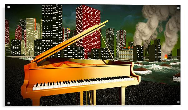 Piano as a symbol of defiance Acrylic by Dariusz Miszkiel