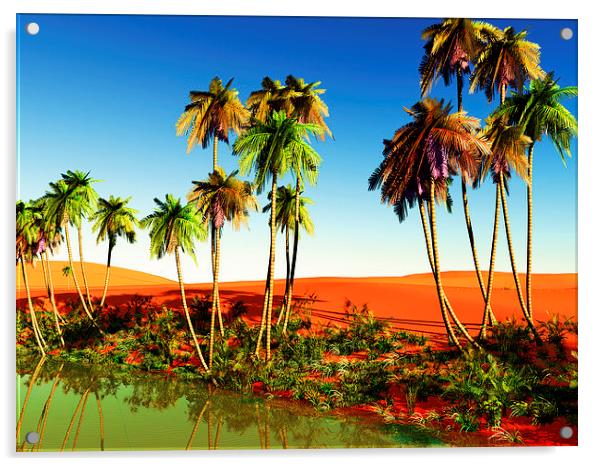 African oasis Acrylic by Dariusz Miszkiel