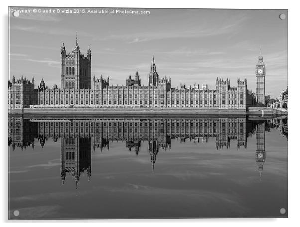 Houses of Parliament in London Acrylic by Claudio Divizia