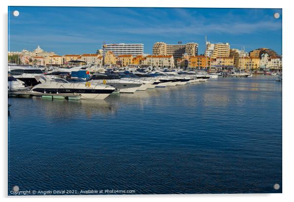 Marina of Vilamoura during afternoon Acrylic by Angelo DeVal