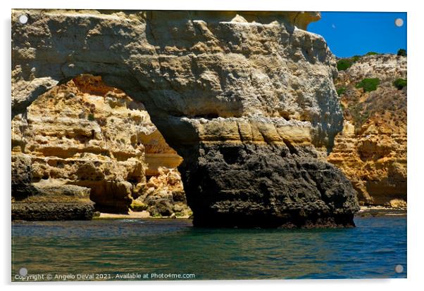 Arch of Marinha Beach and Cliffs Acrylic by Angelo DeVal