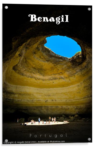 Benagil Cave - Travel Art Algarve Acrylic by Angelo DeVal