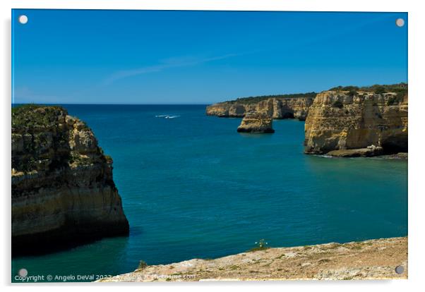 Among the cliffs in Lagoa, Algarve Acrylic by Angelo DeVal