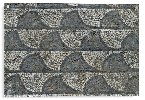 Ancient Roman mosaic with wave patterns Acrylic by Angelo DeVal