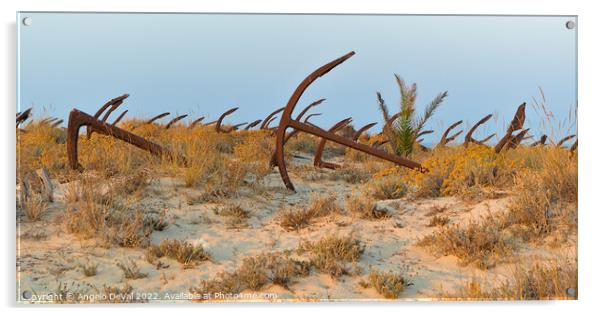 Anchors in Barril Beach Acrylic by Angelo DeVal