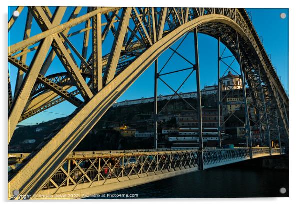 Porto Bridge View Acrylic by Angelo DeVal
