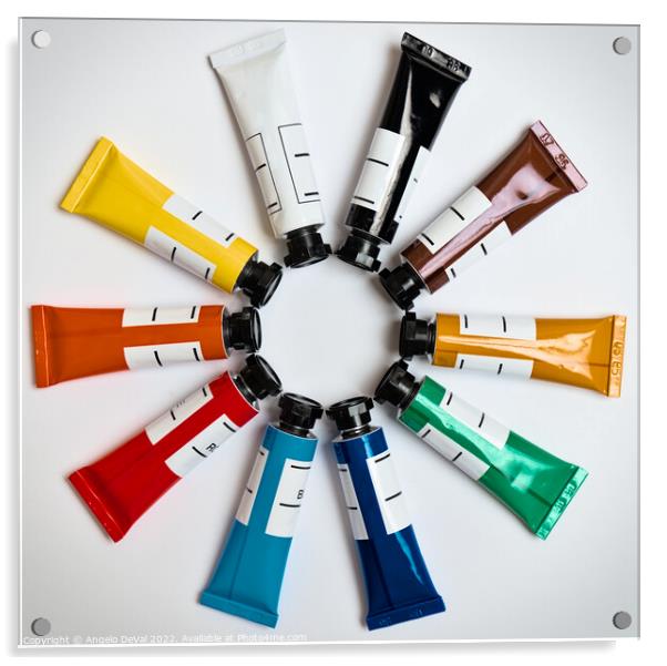 Color Wheel Acrylic by Angelo DeVal