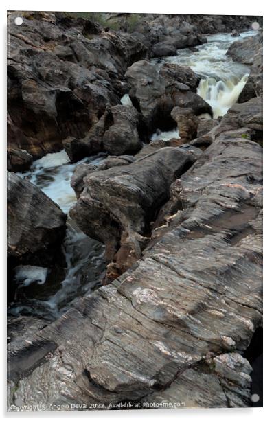 Pulo do Lobo River and Rocks Acrylic by Angelo DeVal